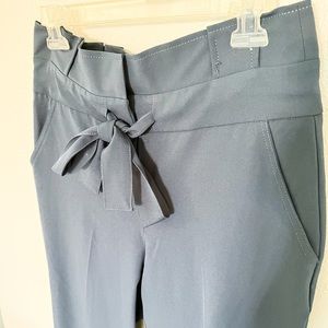 New York and Company Blue Tie Straight Leg Dress Pants